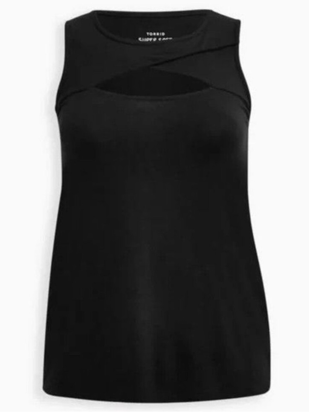 🆕 Super Soft Black Cutout Tank Top Size 3 3X 22 24 Plus NWT Torrid New!